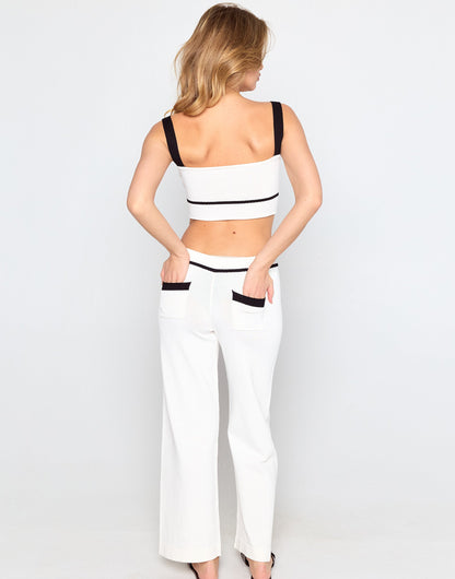 Juliette Knit Pant - White | Beach Bunny Swimwear