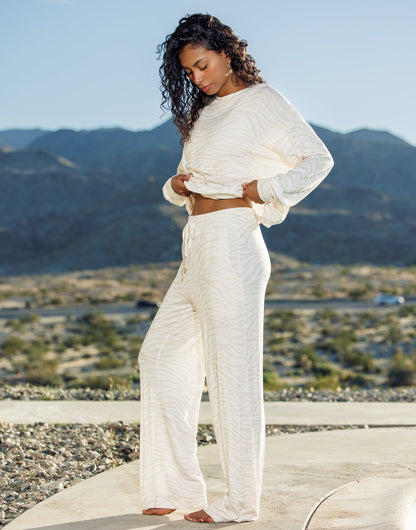 Mai Wide Leg Pant - White Tiger | Beach Bunny Swimwear