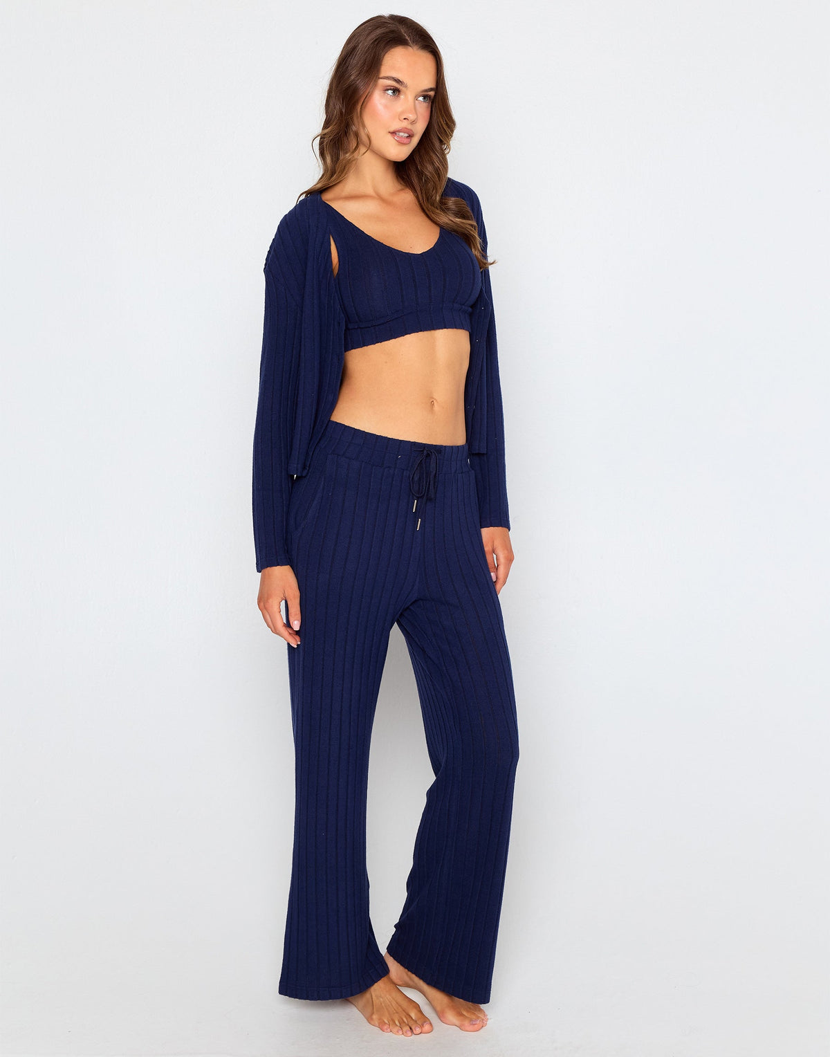 Mai Wide Leg Pant - Navy | Beach Bunny Swimwear