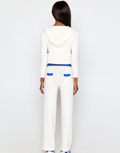 Colette Knit Stripe Pant - White/Blue | Beach Bunny Swimwear