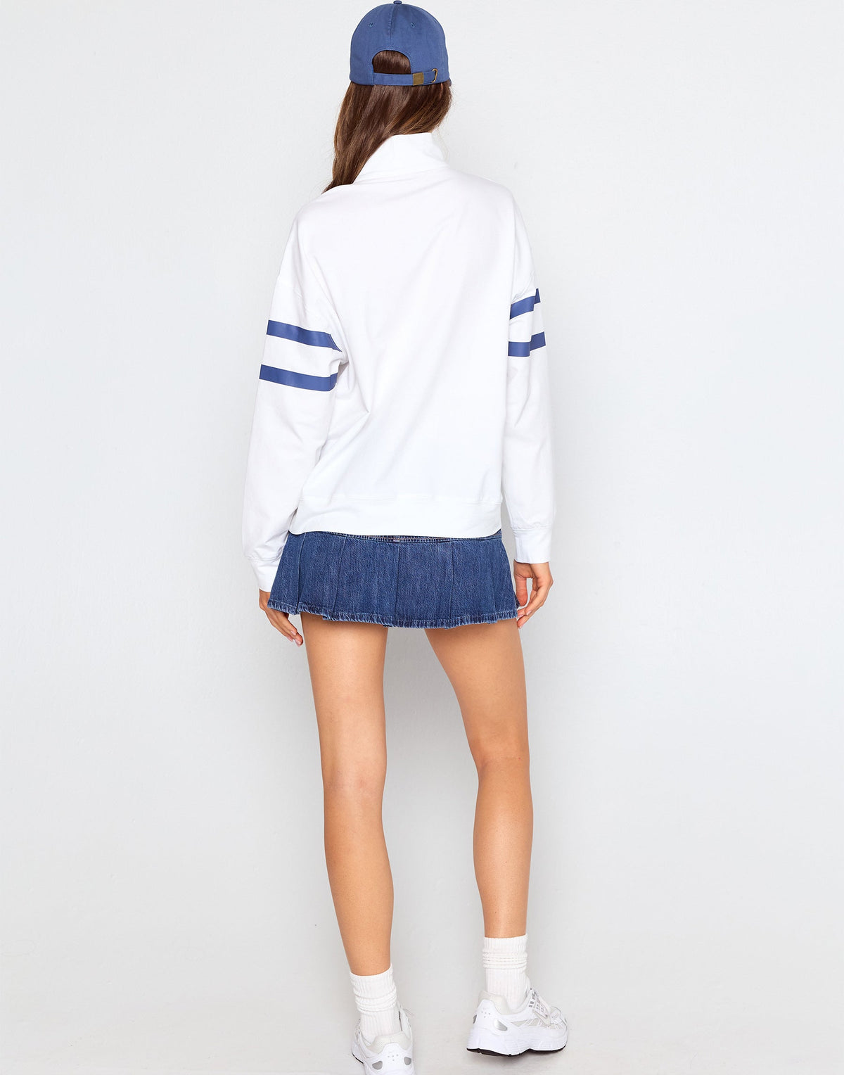 Beach Bunny 3/4 Zip Sweatshirt - Whte | Beach Bunny Swimwear
