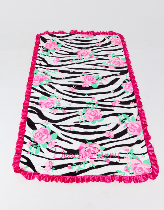 Zebra Rose Towel | Beach Bunny Swimwear
