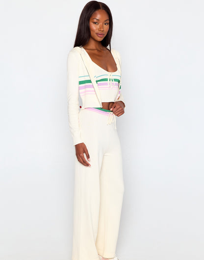 Colette Knit Stripe Jacket - Off White | Beach Bunny Swimwear