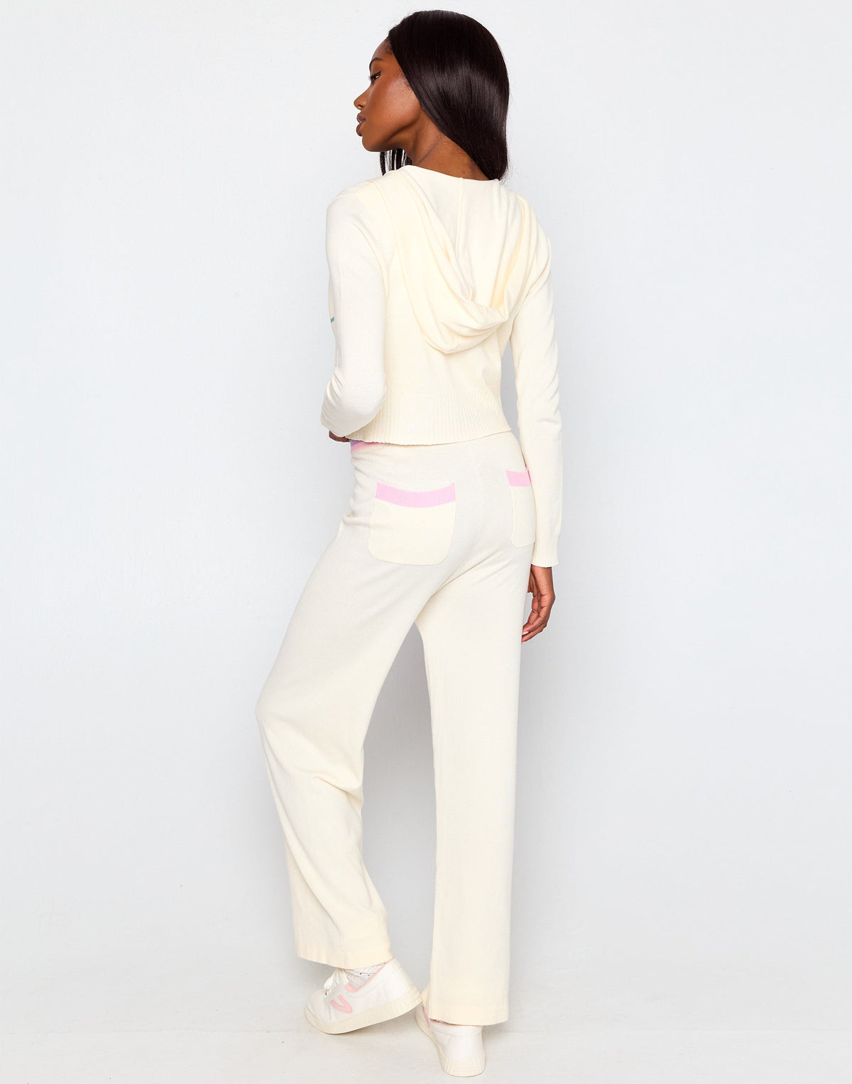 Colette Knit Stripe Pant - Off White | Beach Bunny Swimwear