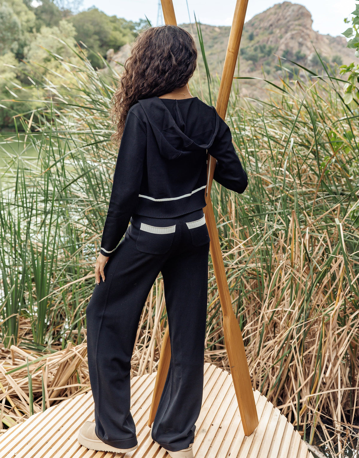Juliette Knit Pant - Black | Beach Bunny Swimwear