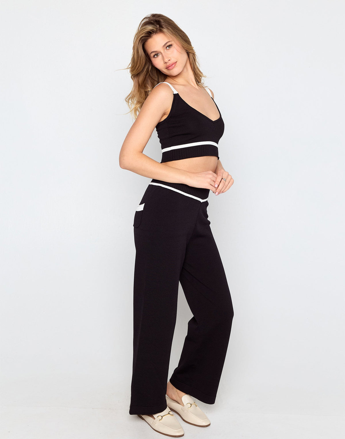 Juliette Knit Pant - Black | Beach Bunny Swimwear