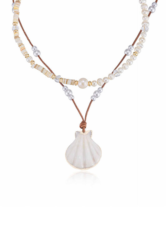 Beach Days Shell Pendant Necklace Set by Ettika | Beach Bunny Swimwear
