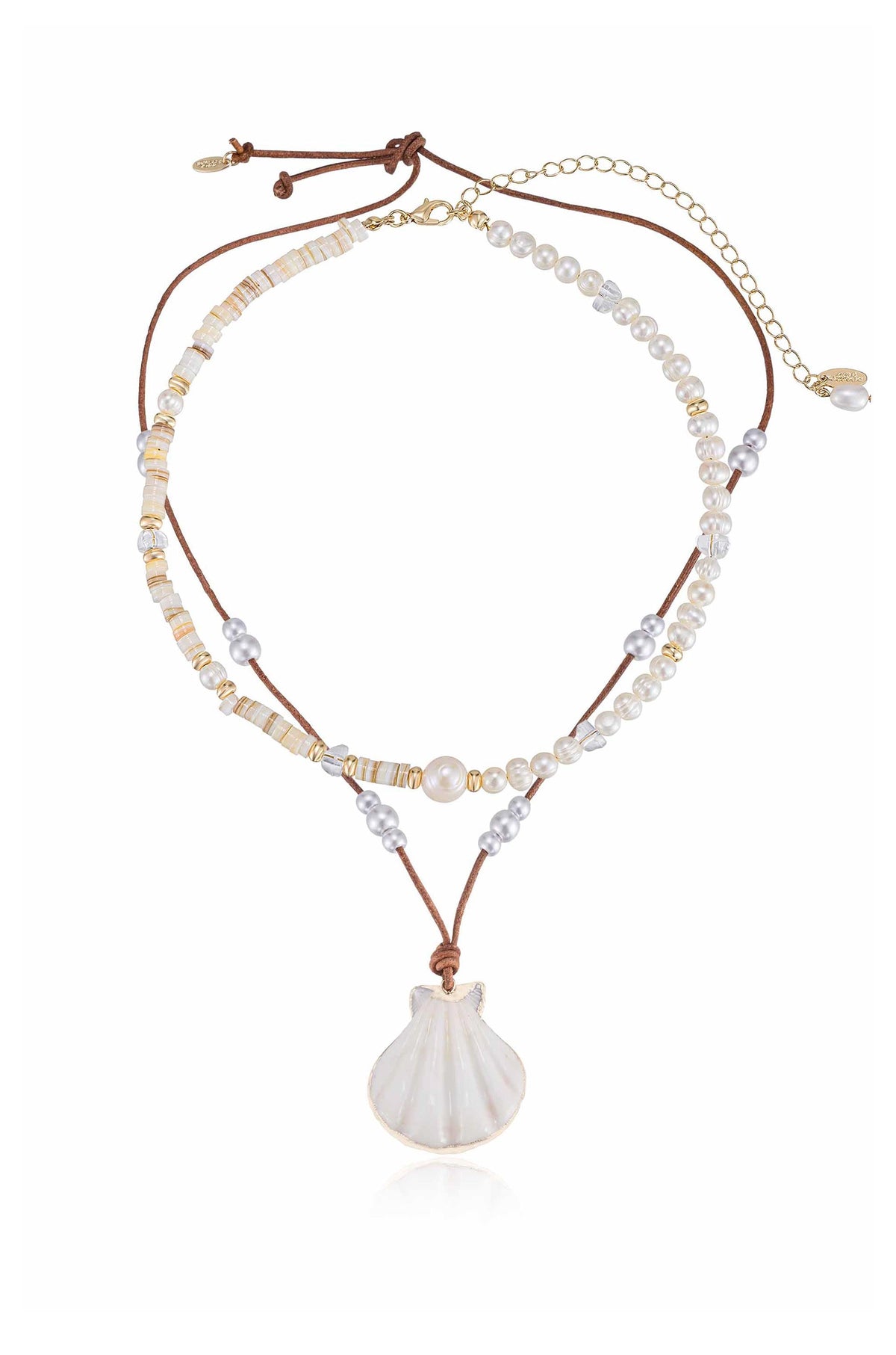 Beach Days Shell Pendant Necklace Set by Ettika | Beach Bunny Swimwear