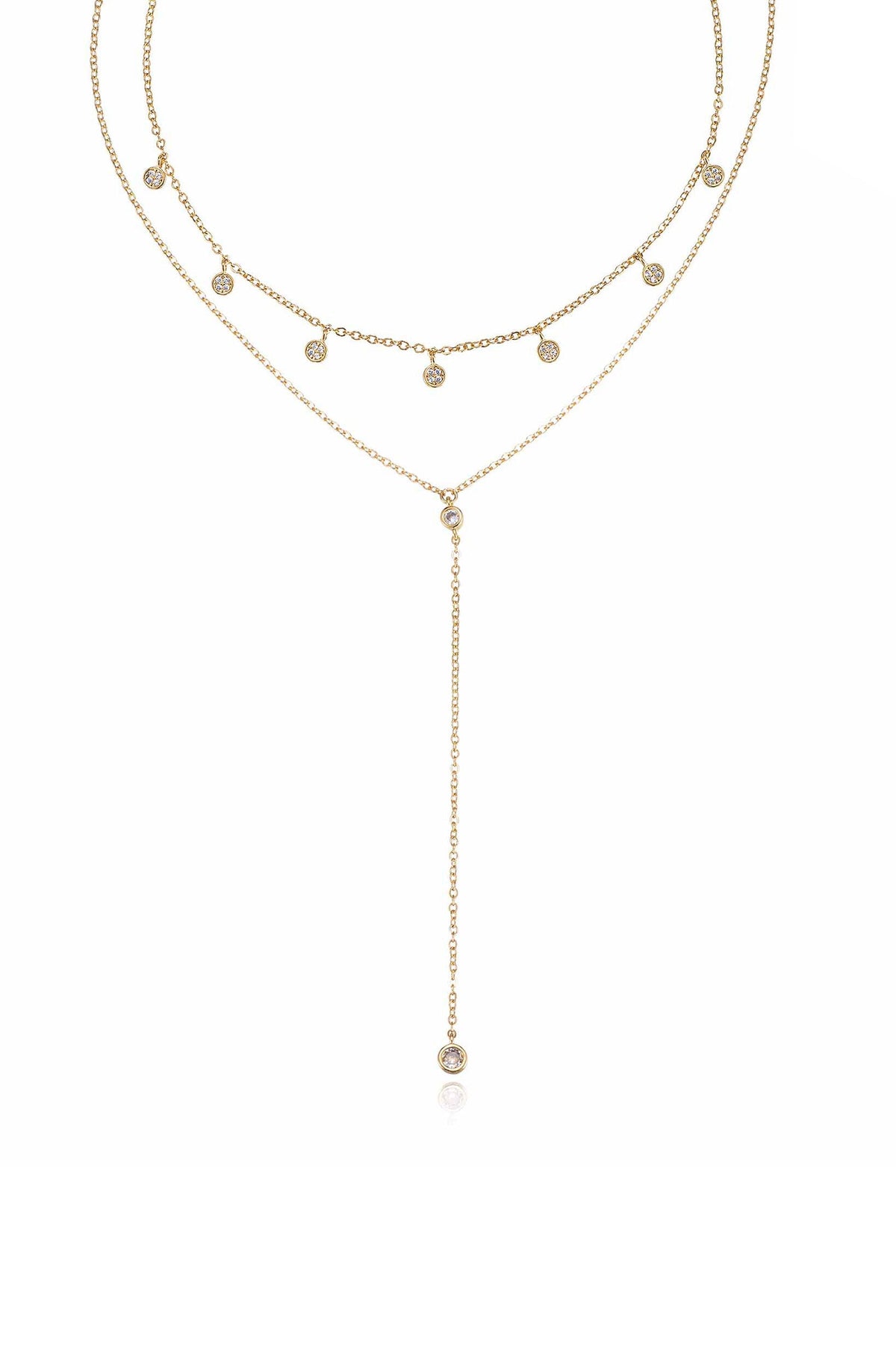Simplistic Crystal Lariat Necklace Set by Ettika | Beach Bunny Swimwear