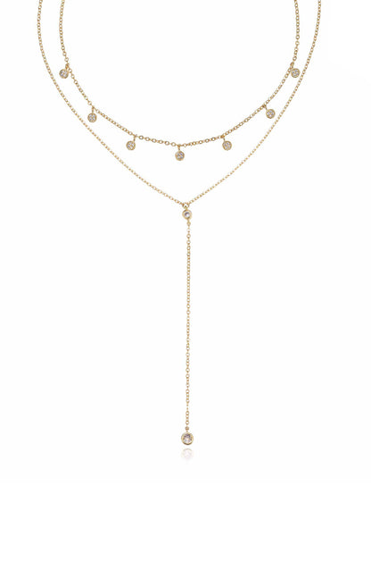 Simplistic Crystal Lariat Necklace Set by Ettika | Beach Bunny Swimwear