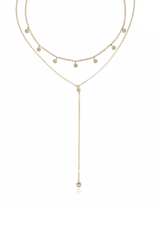Simplistic Crystal Lariat Necklace Set by Ettika | Beach Bunny Swimwear
