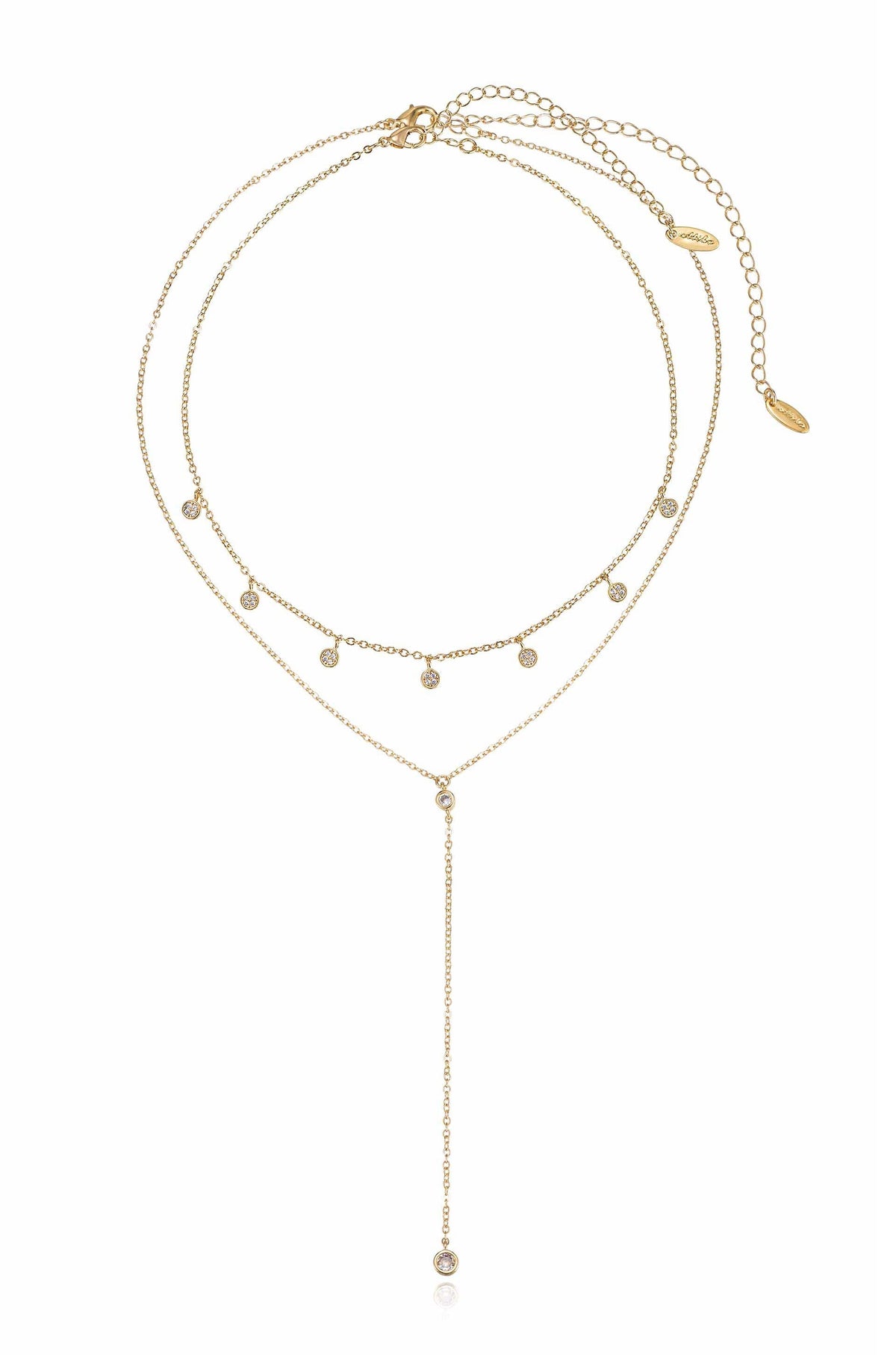Simplistic Crystal Lariat Necklace Set by Ettika | Beach Bunny Swimwear