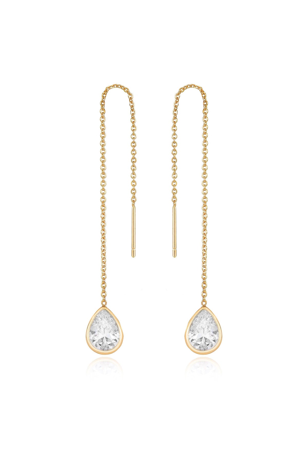 Barely There Chain and Crystal Dangle Earrings | Beach Bunny Swimwear