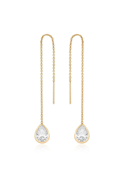 Barely There Chain and Crystal Dangle Earrings | Beach Bunny Swimwear