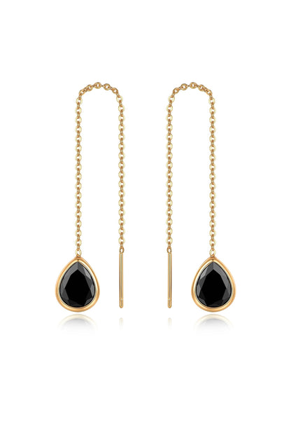 Barely There Chain and Crystal Dangle Earrings | Beach Bunny Swimwear