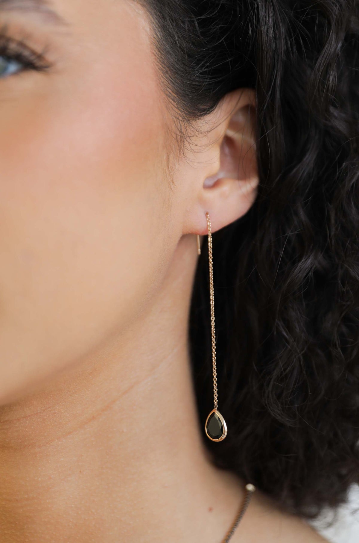 Barely There Chain and Crystal Dangle Earrings | Beach Bunny Swimwear