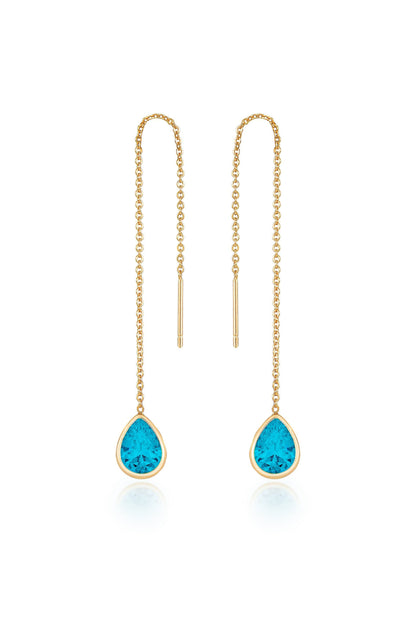 Barely There Chain and Crystal Dangle Earrings | Beach Bunny Swimwear