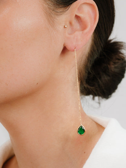 Barely There Chain and Crystal Dangle Earrings | Beach Bunny Swimwear