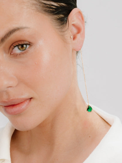 Barely There Chain and Crystal Dangle Earrings | Beach Bunny Swimwear