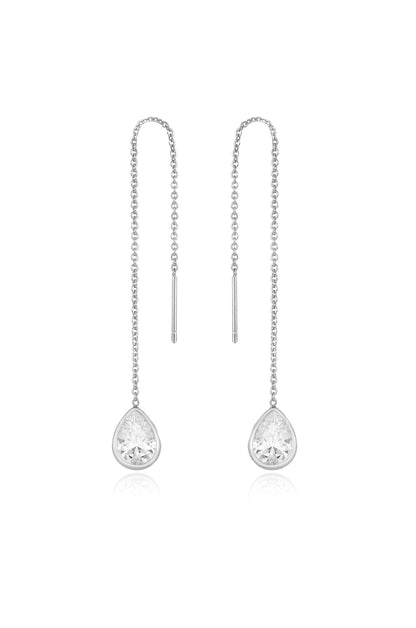 Barely There Chain and Crystal Dangle Earrings | Beach Bunny Swimwear