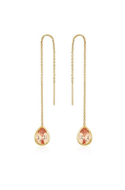 Barely There Chain and Crystal Dangle Earrings | Beach Bunny Swimwear