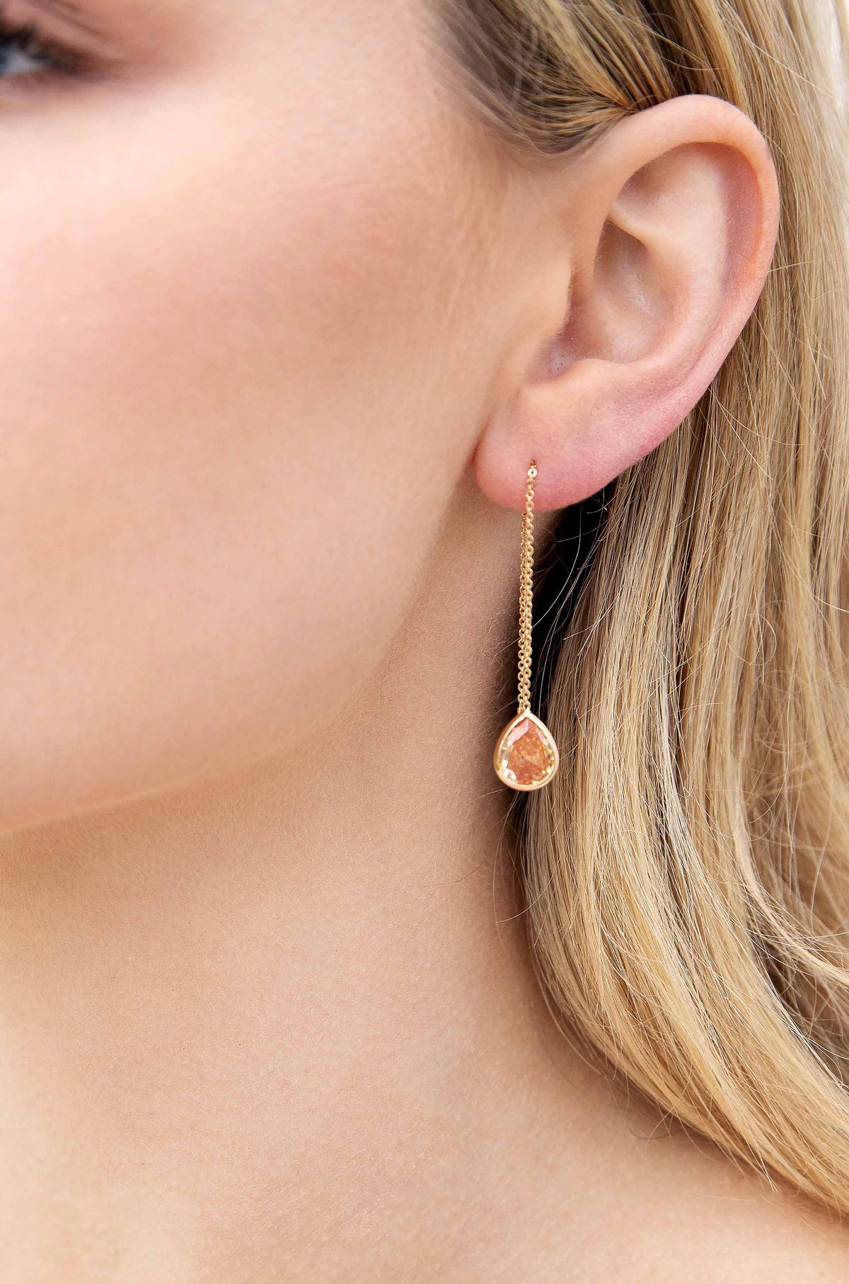 Barely There Chain and Crystal Dangle Earrings | Beach Bunny Swimwear