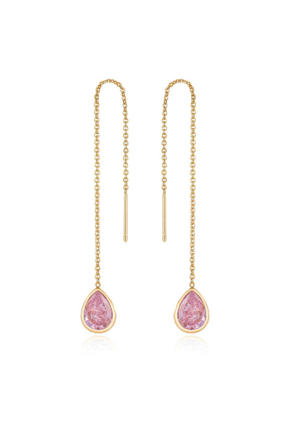 Barely There Chain and Crystal Dangle Earrings | Beach Bunny Swimwear