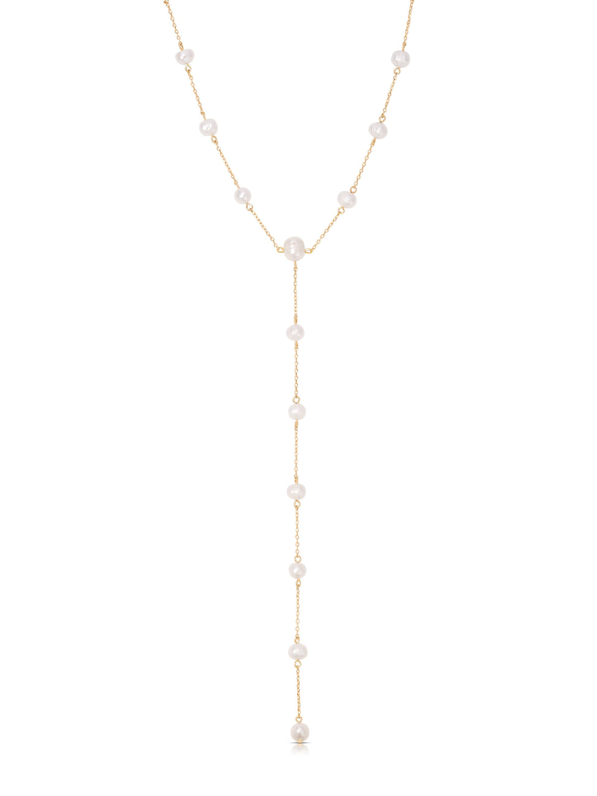 Dripping Pearl Lariat Necklace by Ettika | Beach Bunny Swimwear