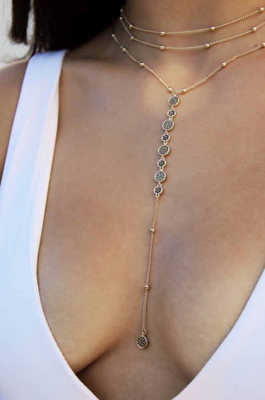 Bali Dreams Crystal Lariat Necklace by Ettika | Beach Bunny Swimwear