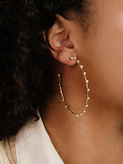Simple Spark Crystal Hoops | Beach Bunny Swimwear