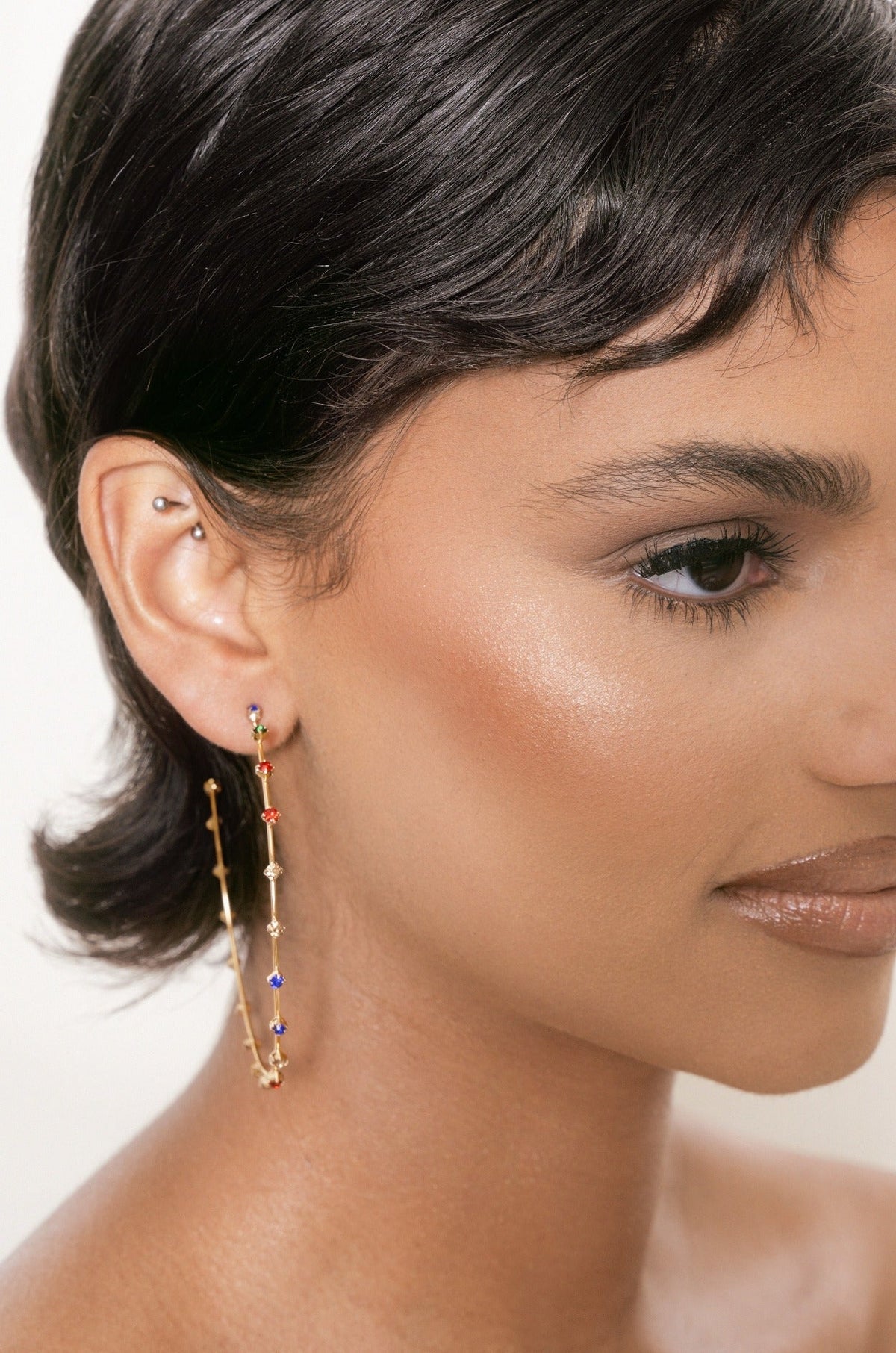 Simple Spark Crystal Hoops | Beach Bunny Swimwear