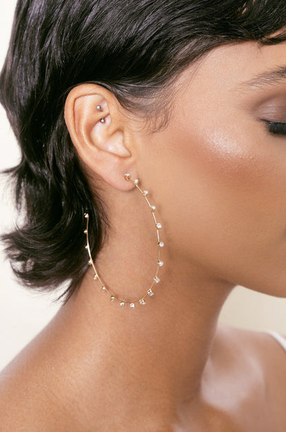 Simple Spark Crystal Hoops | Beach Bunny Swimwear