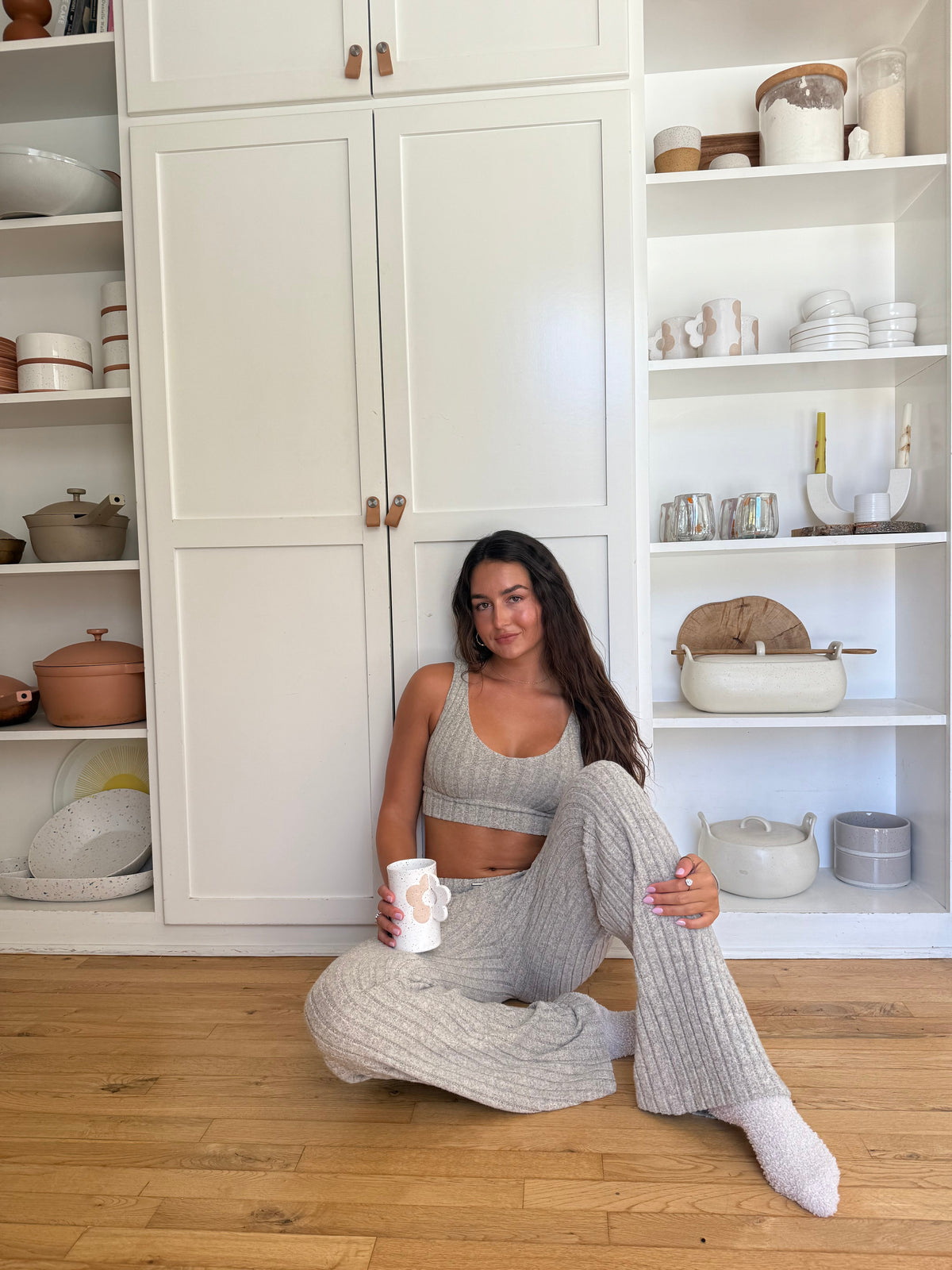Mai Wide Leg Pant - Oatmeal | Beach Bunny Swimwear