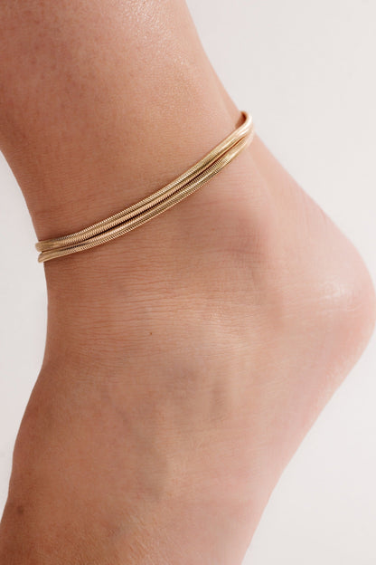 Slinky Snake Double Chain Anklet by Ettika | Beach Bunny Swimwear