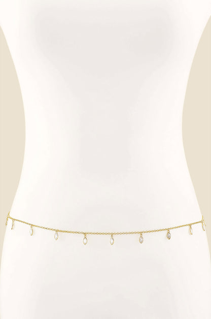 Crystal Droplet Thin Cha Body Chain by Ettika | Beach Bunny Swimwear