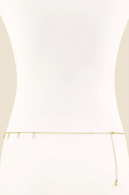 Crystal Droplet Thin Cha Body Chain by Ettika | Beach Bunny Swimwear