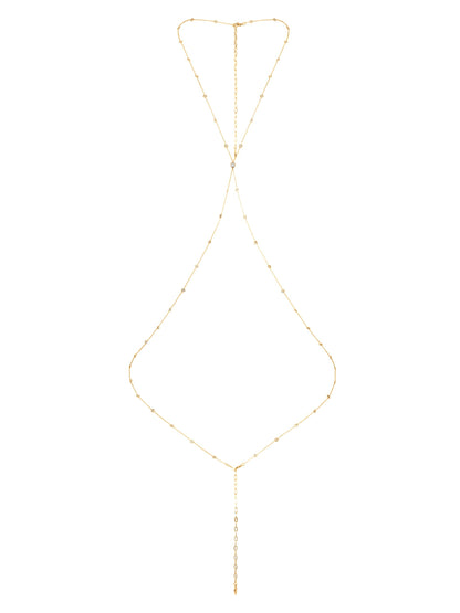 Simple Crystal X Body Chain by Ettika | Beach Bunny Swimwear