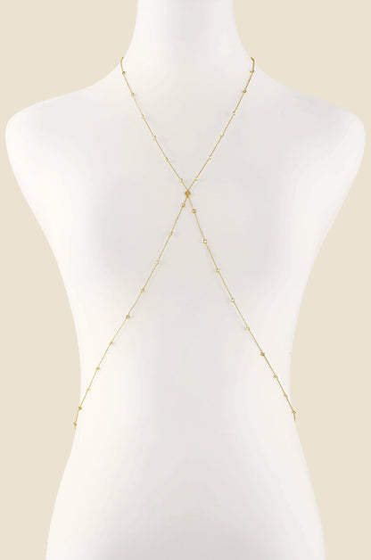 Simple Crystal X Body Chain by Ettika | Beach Bunny Swimwear