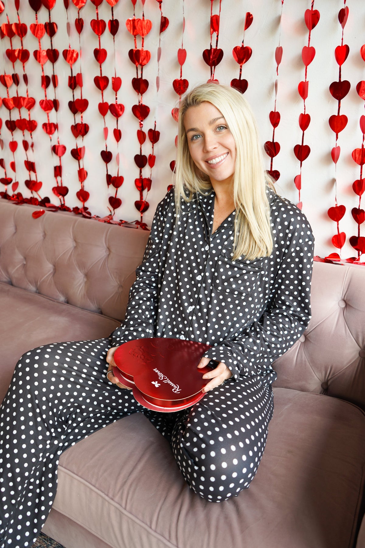 Black Polka Dot - Long Pajama Set by KenzKustomz | Beach Bunny Swimwear