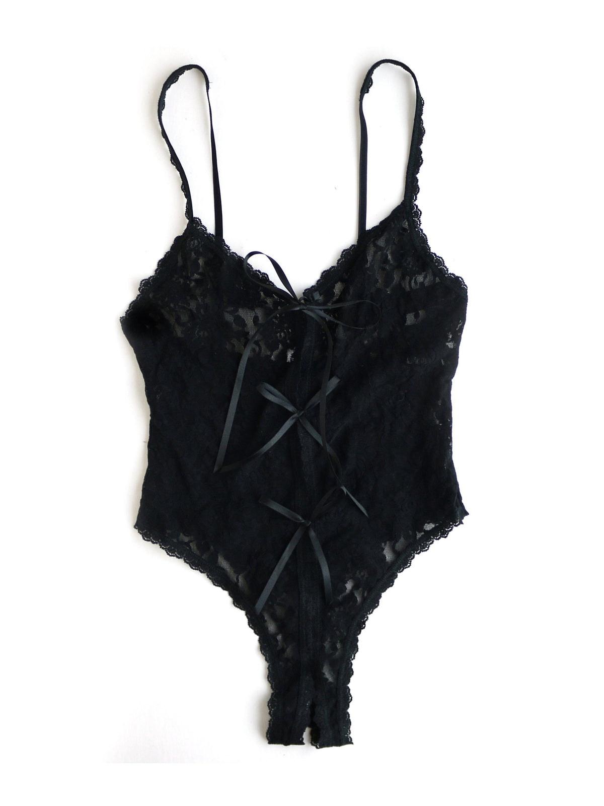 &oh™ Signature Lace Crotchless Teddy Black | Beach Bunny Swimwear