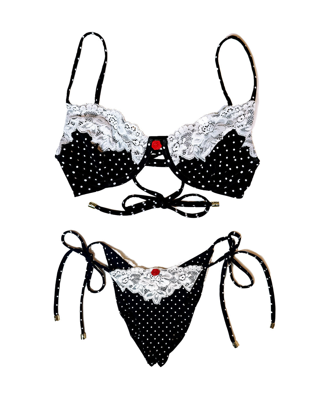 Gigi Underwire Top - Black White Dot | Beach Bunny Swimwear