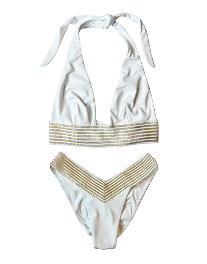 Addie Halter Top - White | Beach Bunny Swimwear