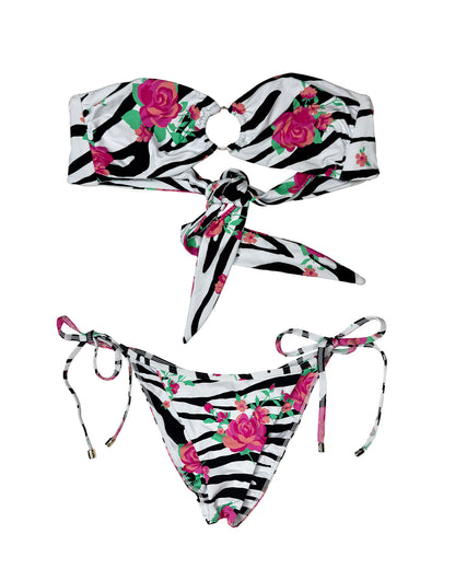 Bethany Bandeau Top - Zebra Rose | Beach Bunny Swimwear